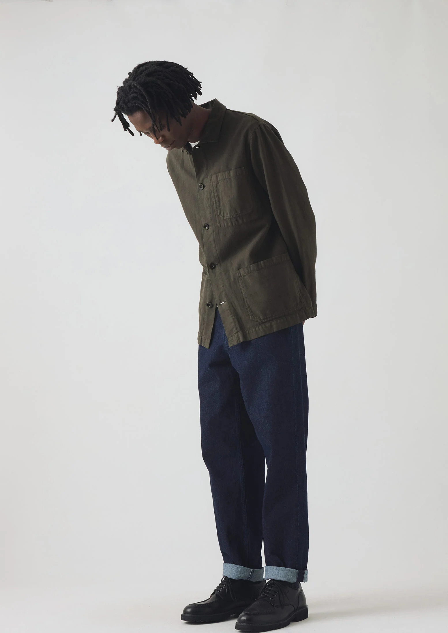Norv Denim Tapered Trousers | Dark Indigo - Image 2
