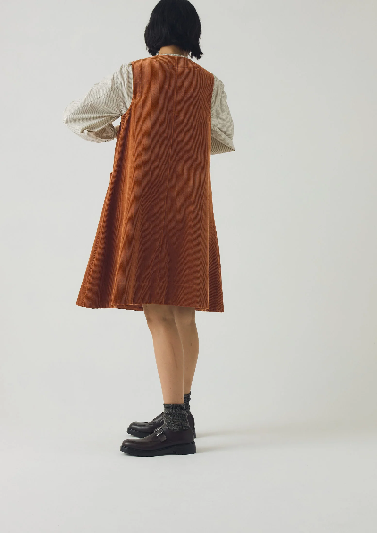 Organic Cord A Line Dress | Burnt Sienna - Image 5