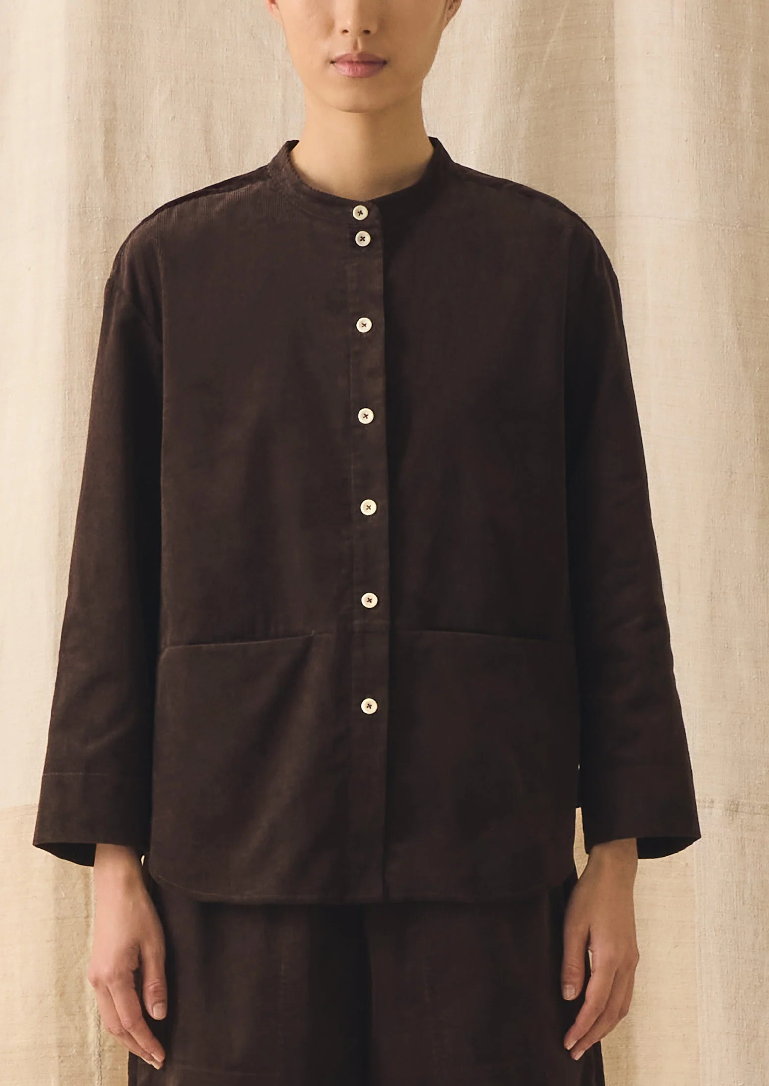 Organic Cotton Cord Shirt | Bitter Chocolate - Image 2