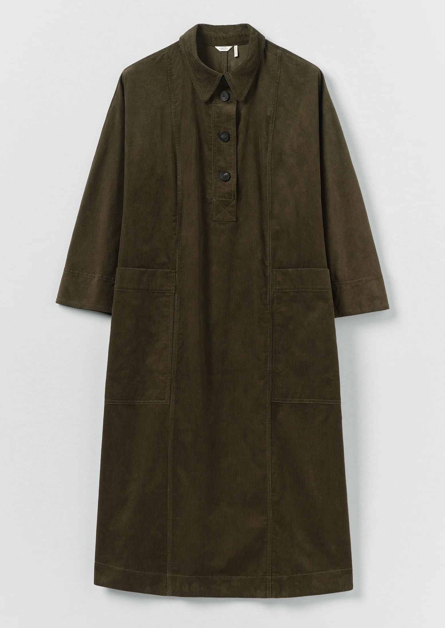 Organic Cord Tunic Dress | Tent Green