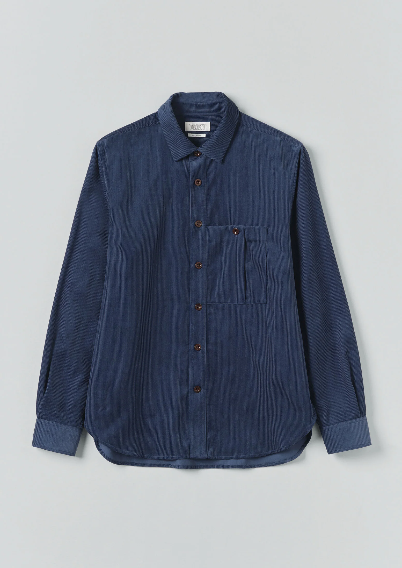 Organic Cord Workwear Shirt | Denim Blue - Image 8