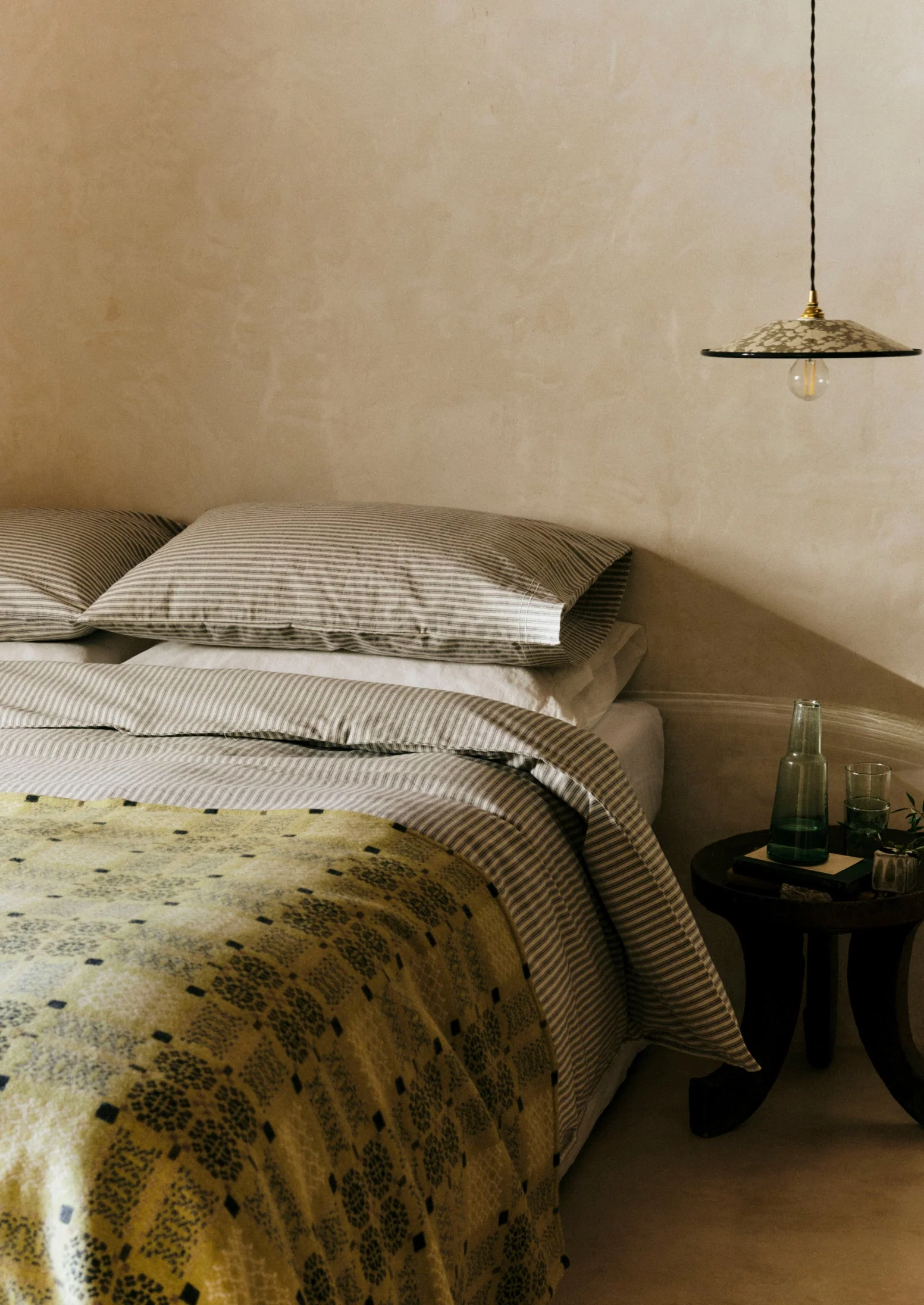 Ticking Stripe Cotton Housewife Pillowcase | Ecru/Graphite - Image 3
