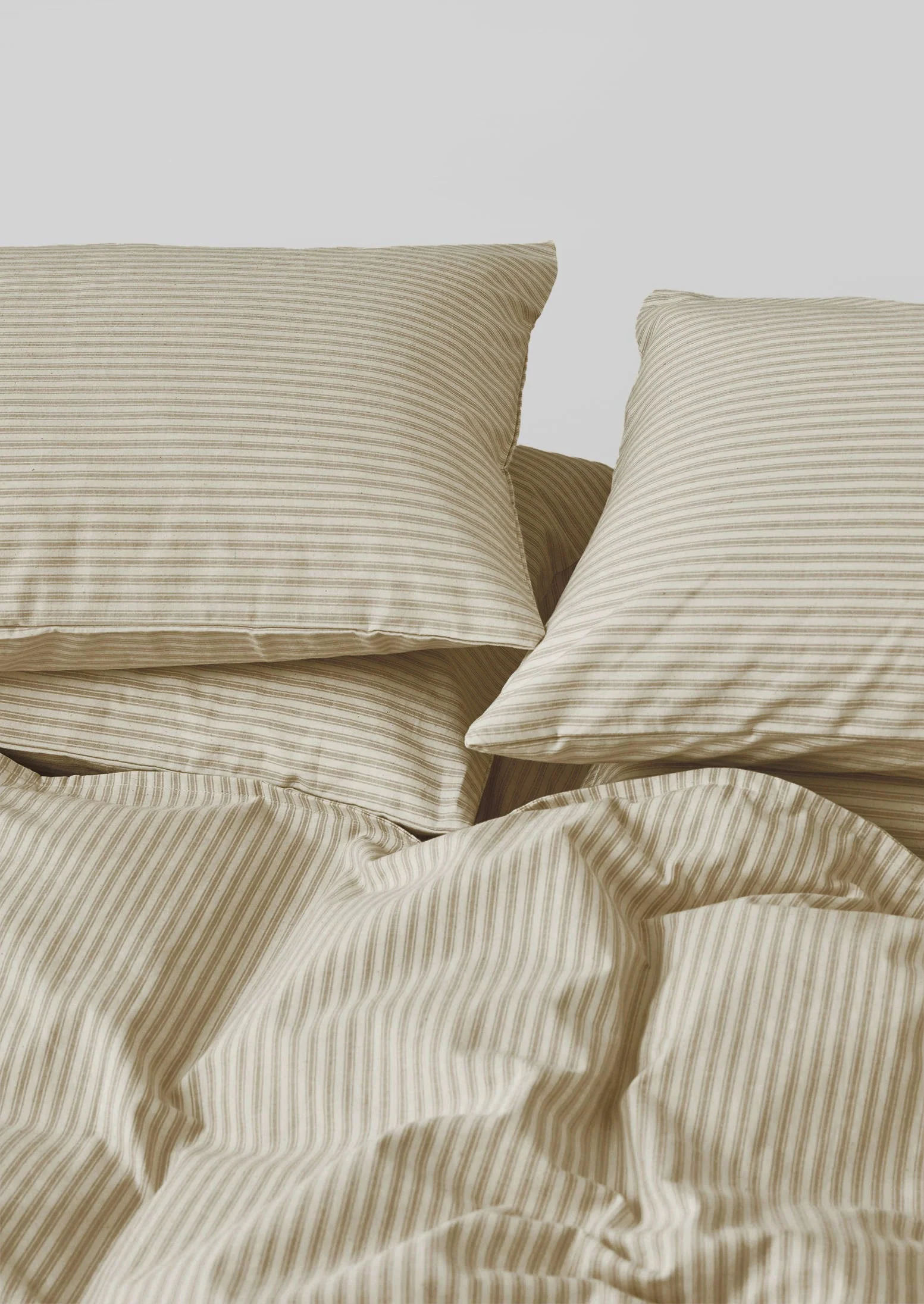 Ticking Stripe Cotton Housewife Pillowcase | Ecru/Straw - Image 3