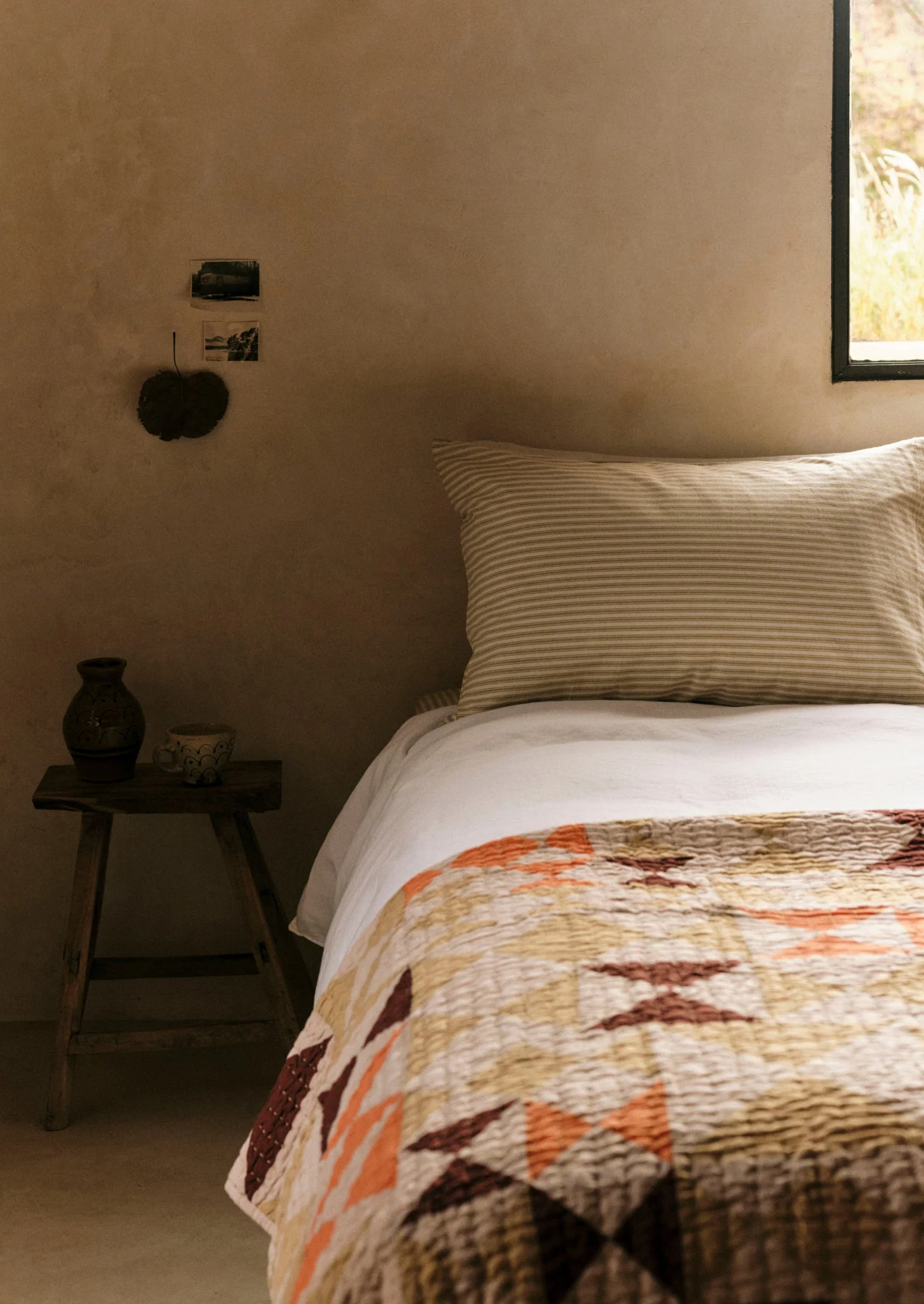 Ticking Stripe Cotton Housewife Pillowcase | Ecru/Straw - Image 4