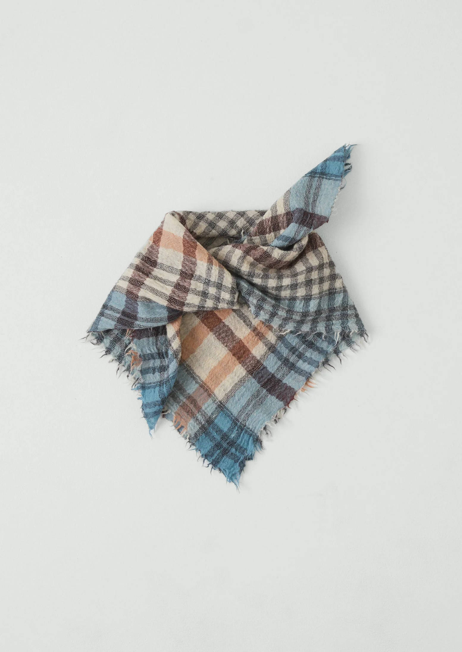 Pantry Check Boiled Wool Scarf | Pale Stone