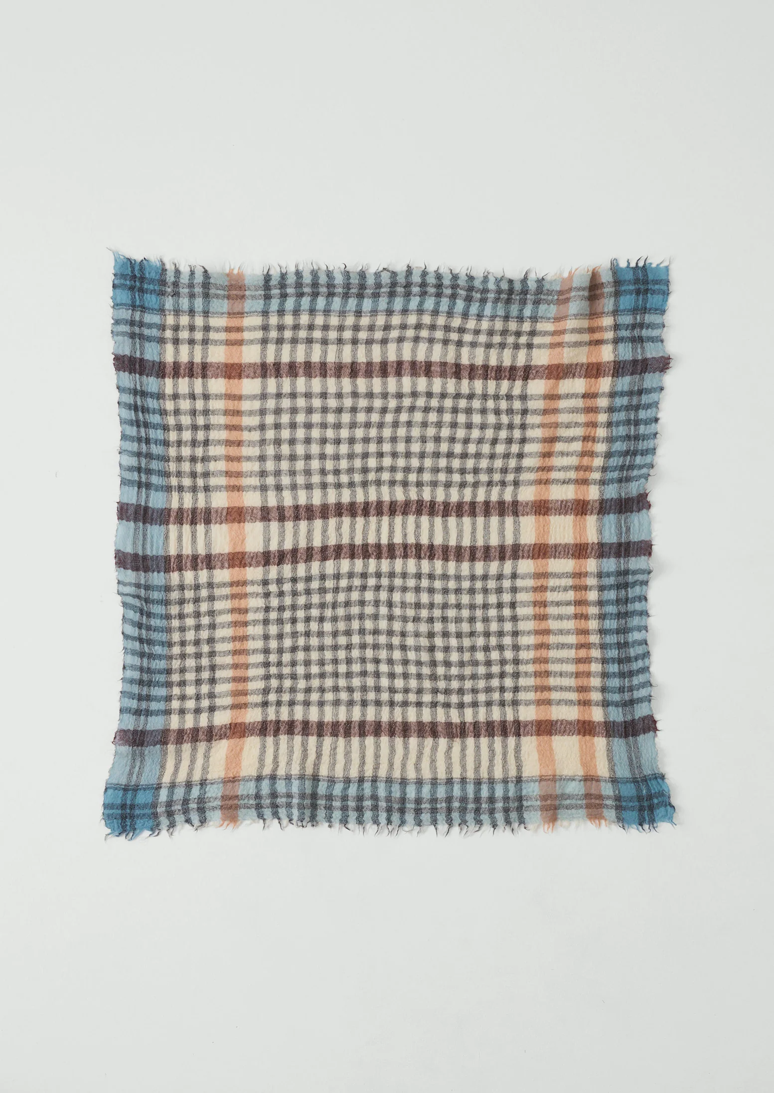 Pantry Check Boiled Wool Scarf | Pale Stone - Image 8
