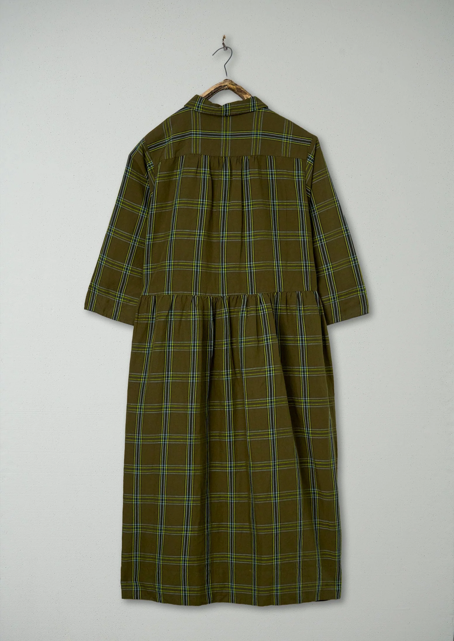 Renewed Check Twill Shirt Dress Size 10 (101) | Green - Image 2