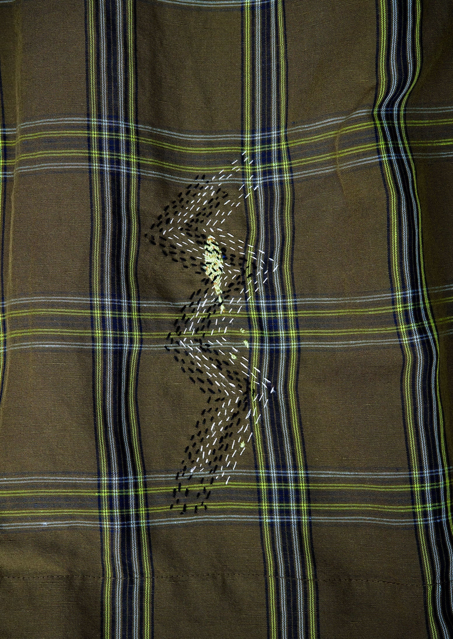 Renewed Check Twill Shirt Dress Size 10 (101) | Green - Image 3