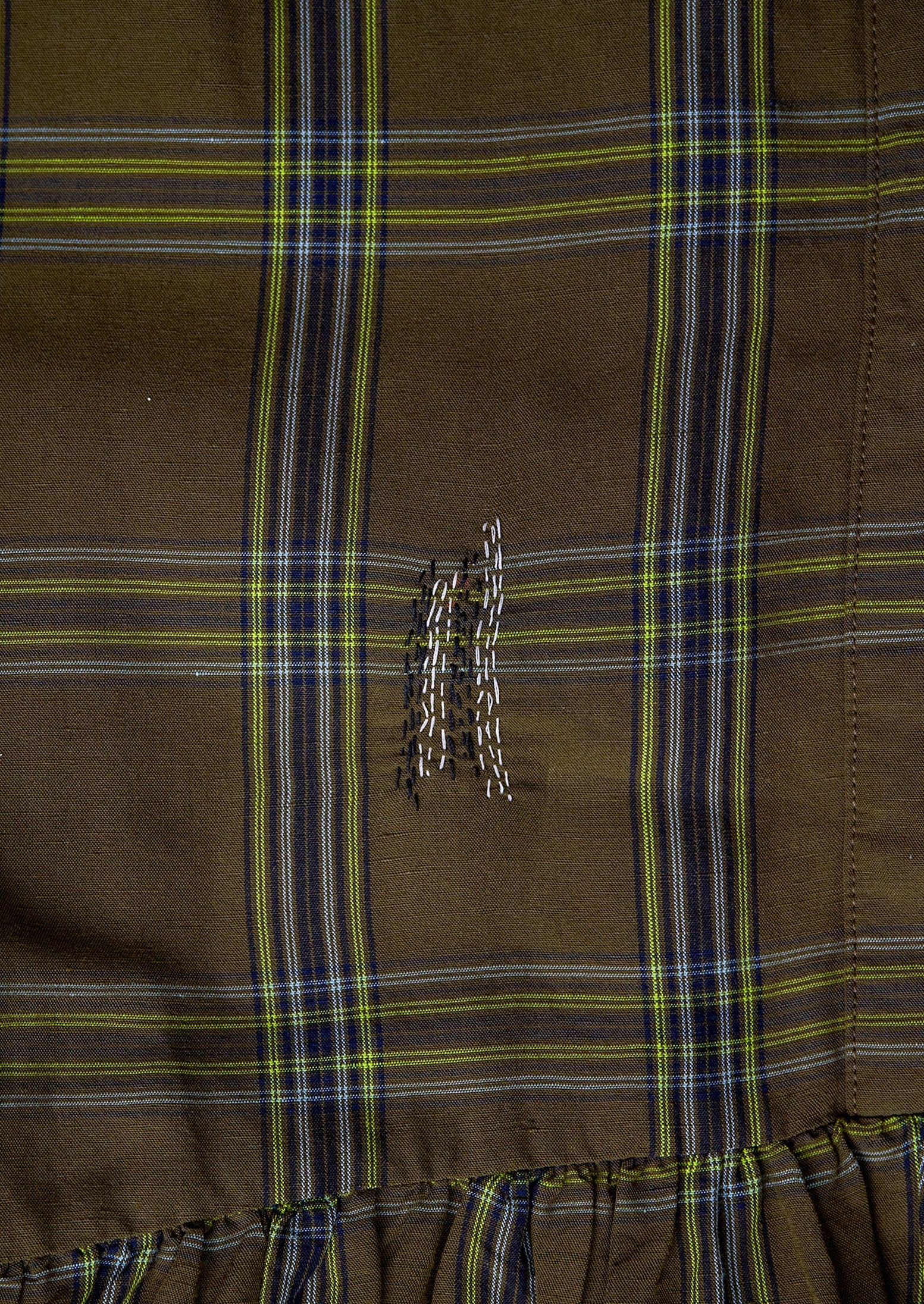 Renewed Check Twill Shirt Dress Size 10 (101) | Green - Image 4
