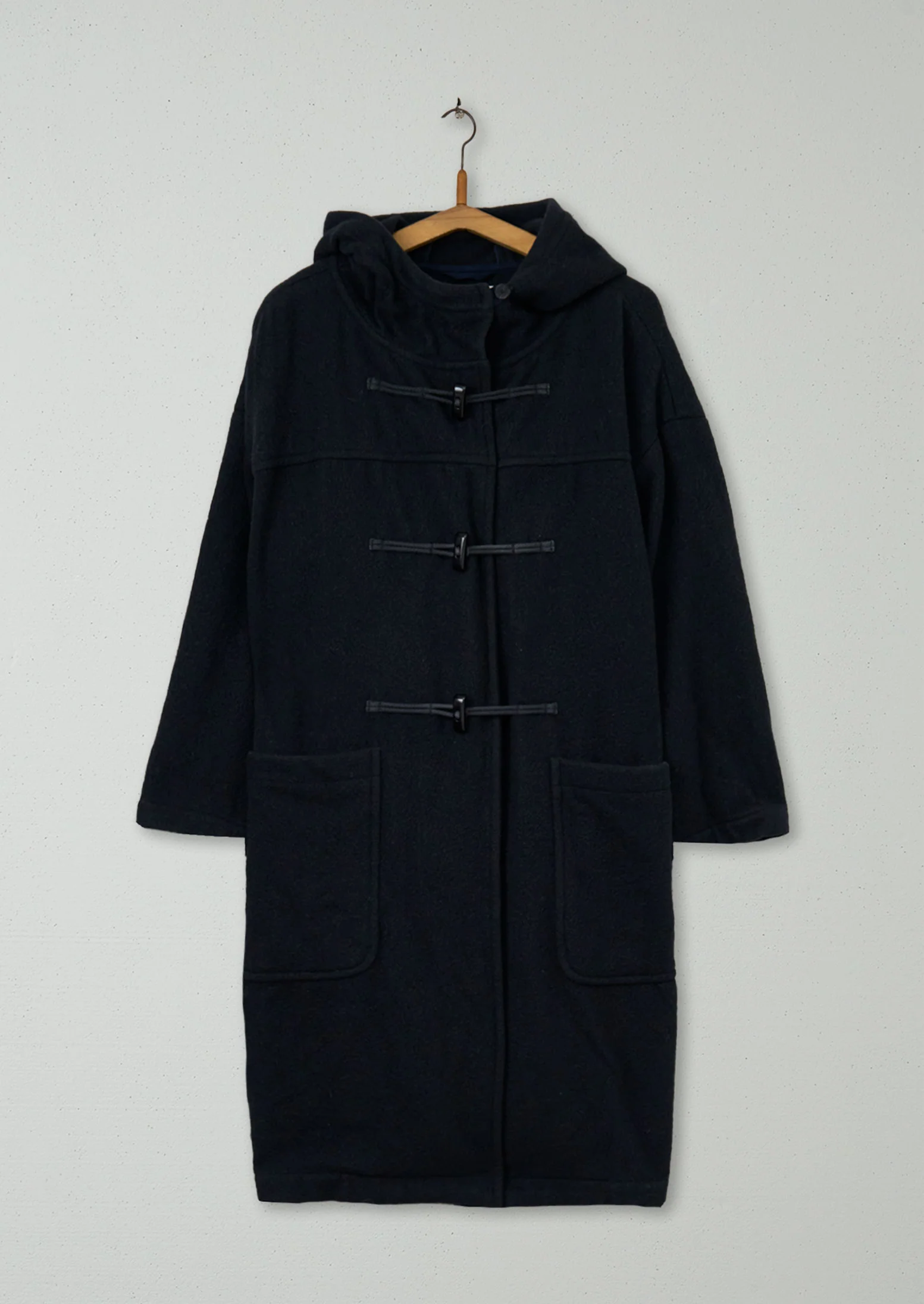 Reworn Boiled Wool Duffle Coat Size 14 (105) | Navy