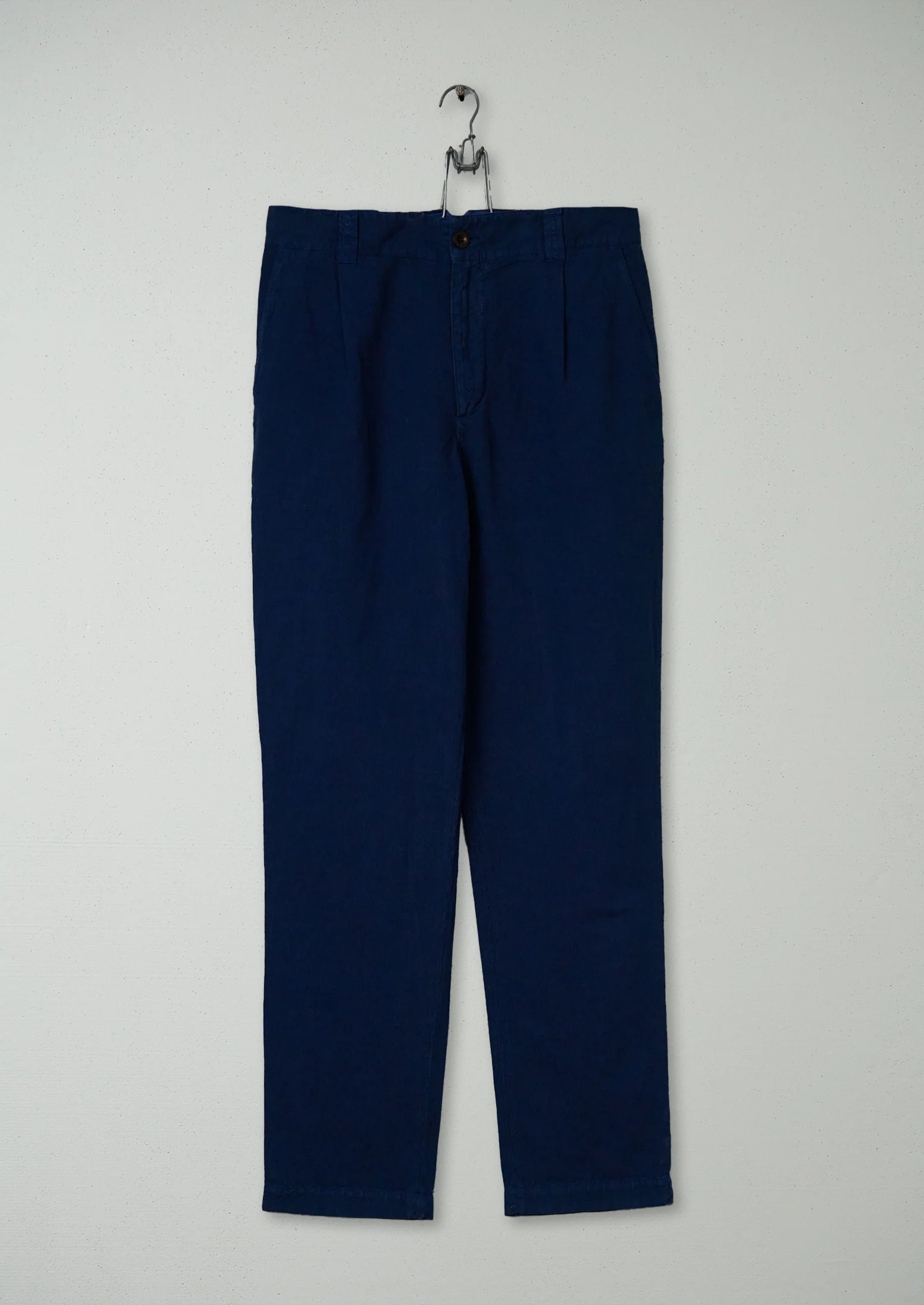 Reworn Pleat Trousers Size S (054) | Navy
