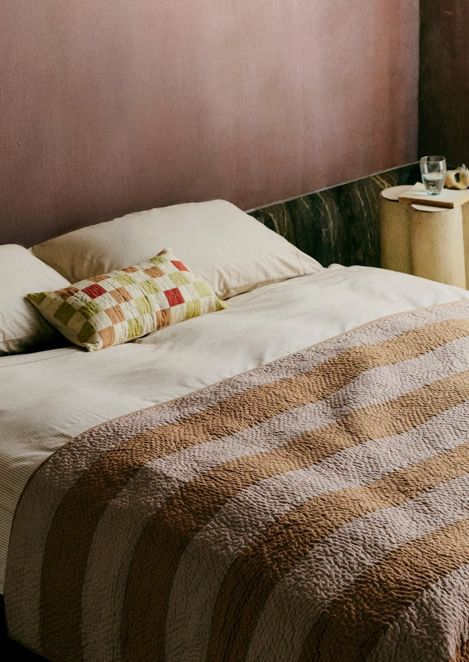 Soft Stripe Cotton Housewife Pillowcase | Clay/Ecru - Image 4