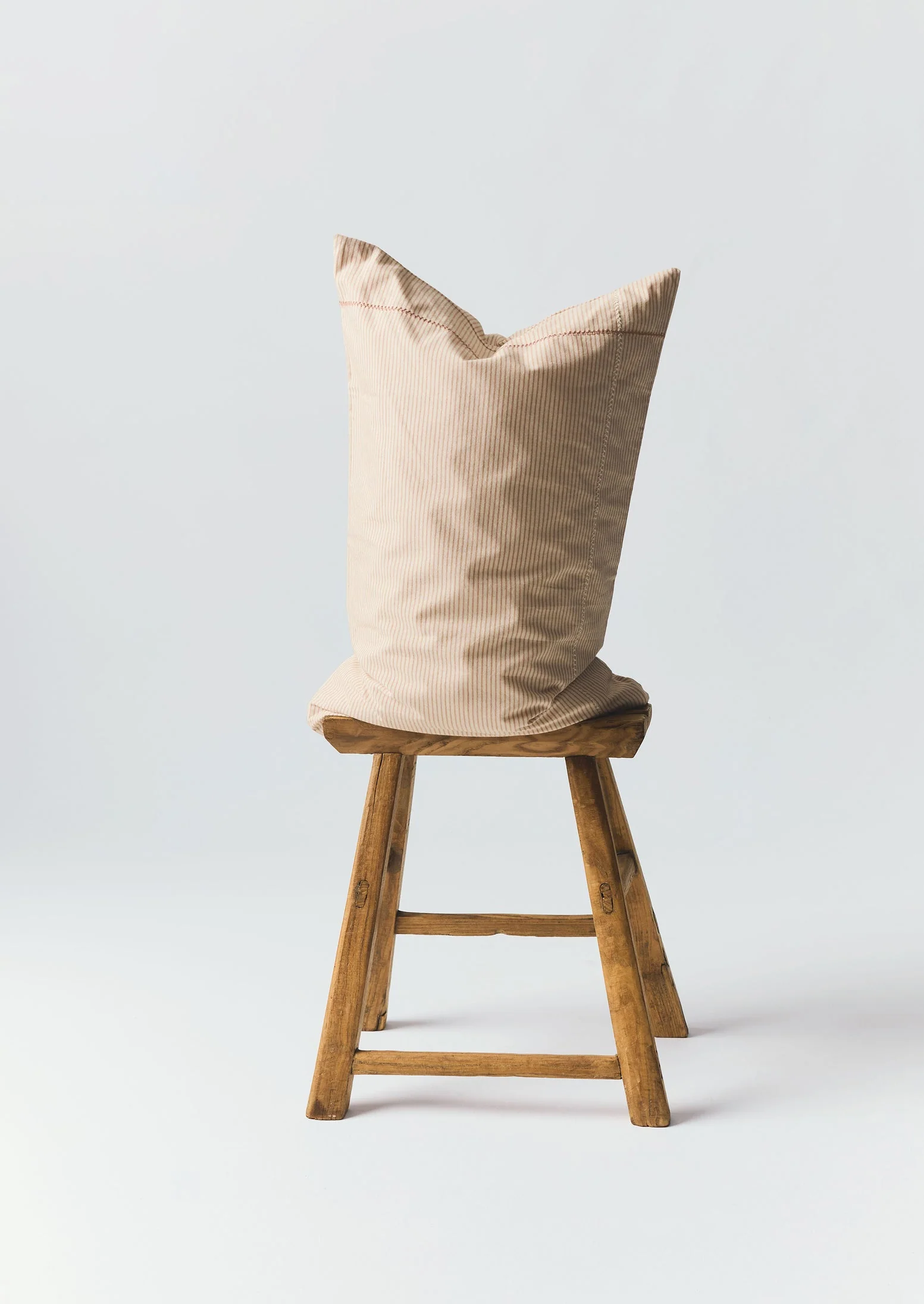 Soft Stripe Cotton Housewife Pillowcase | Clay/Ecru - Image 6