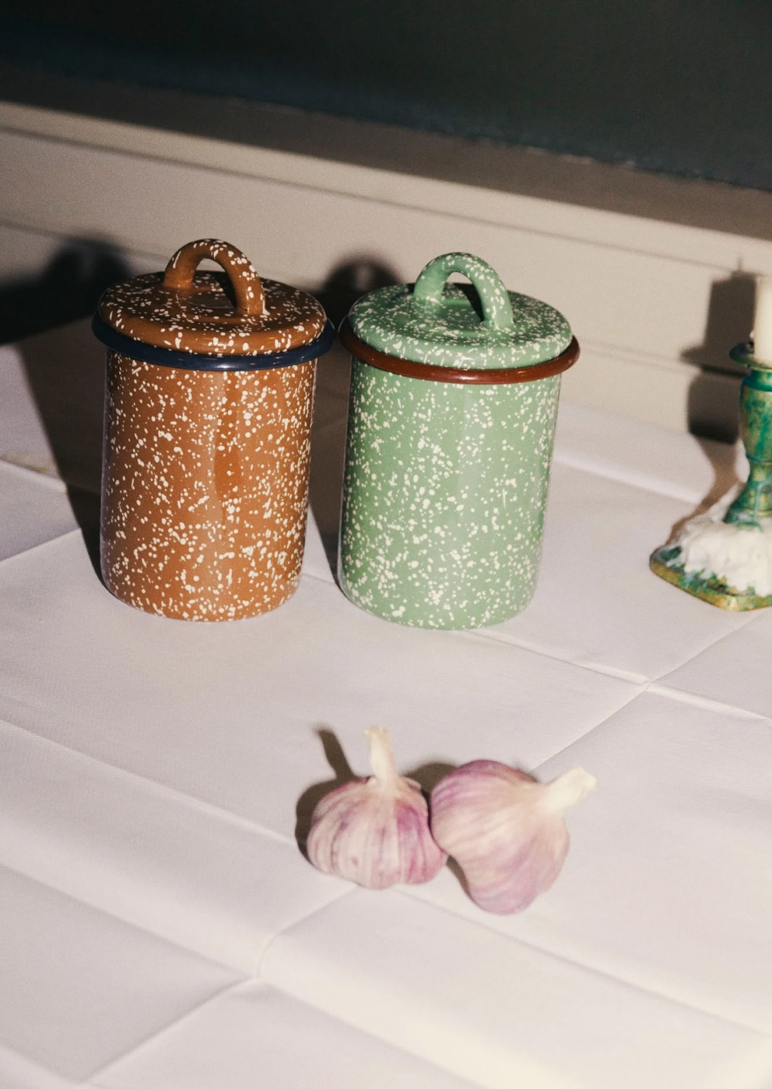 Speckle Enamel Storage Jar | Cumin/Cream - Image 4