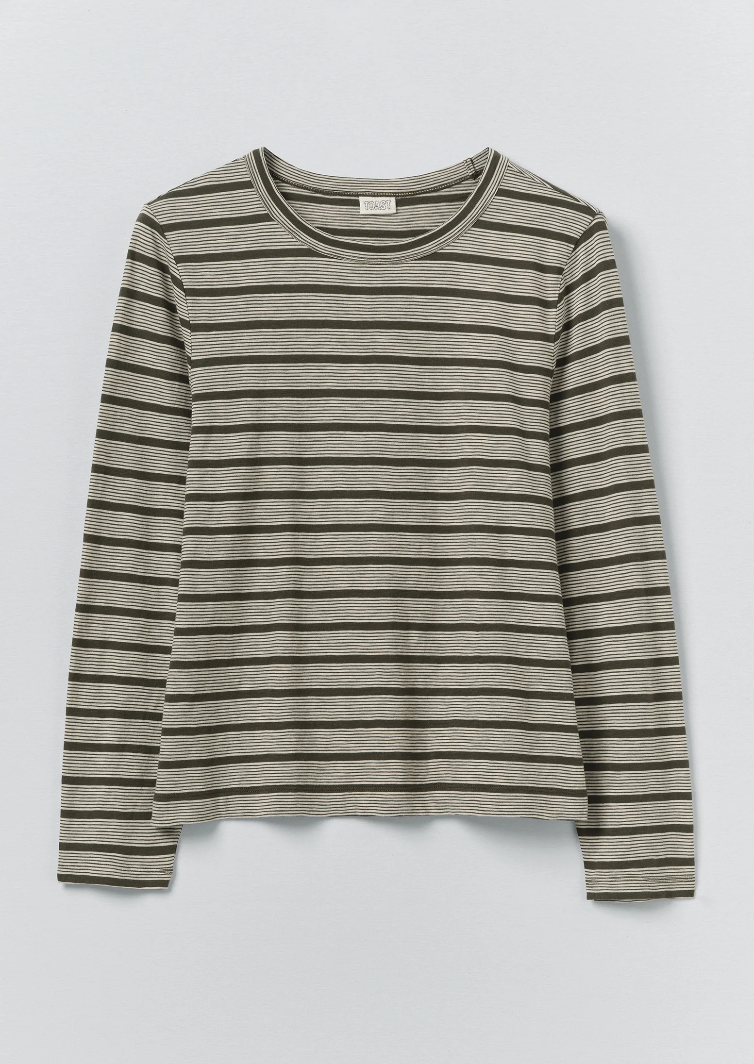 Stripe Crew Neck Tee | Avocado Rind/Ecru