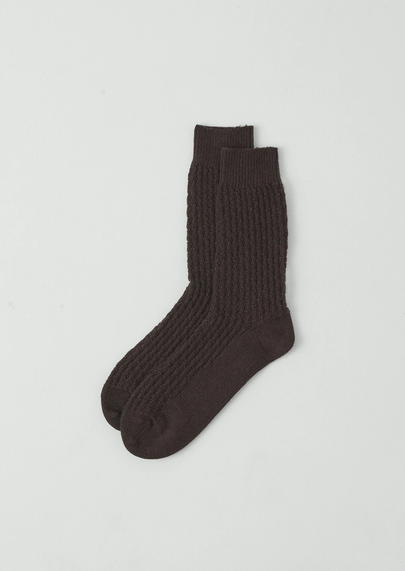 Textured Cotton Socks | Peat Melange