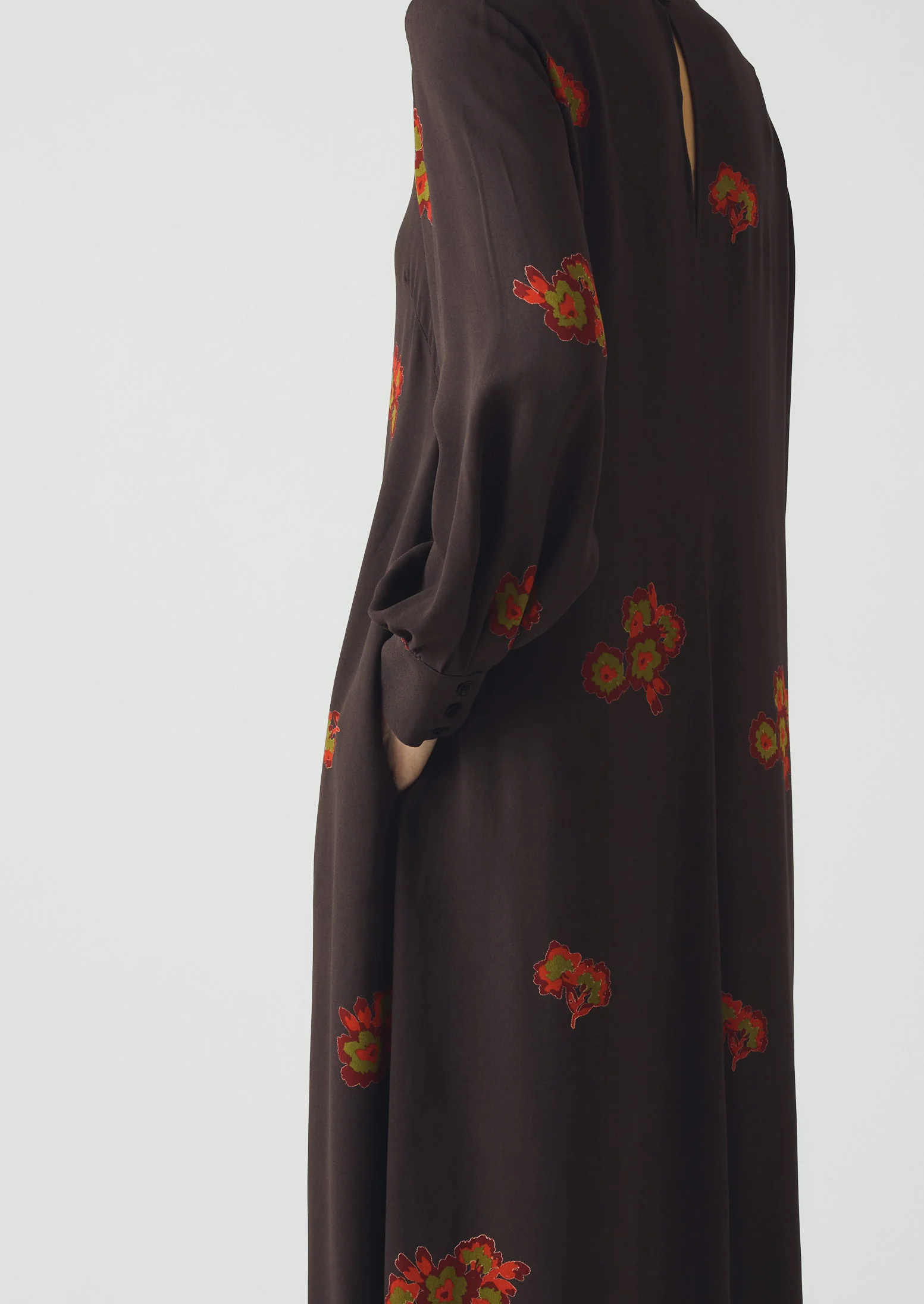 Vespertine Floral Print Column Dress | Slate - Image 3