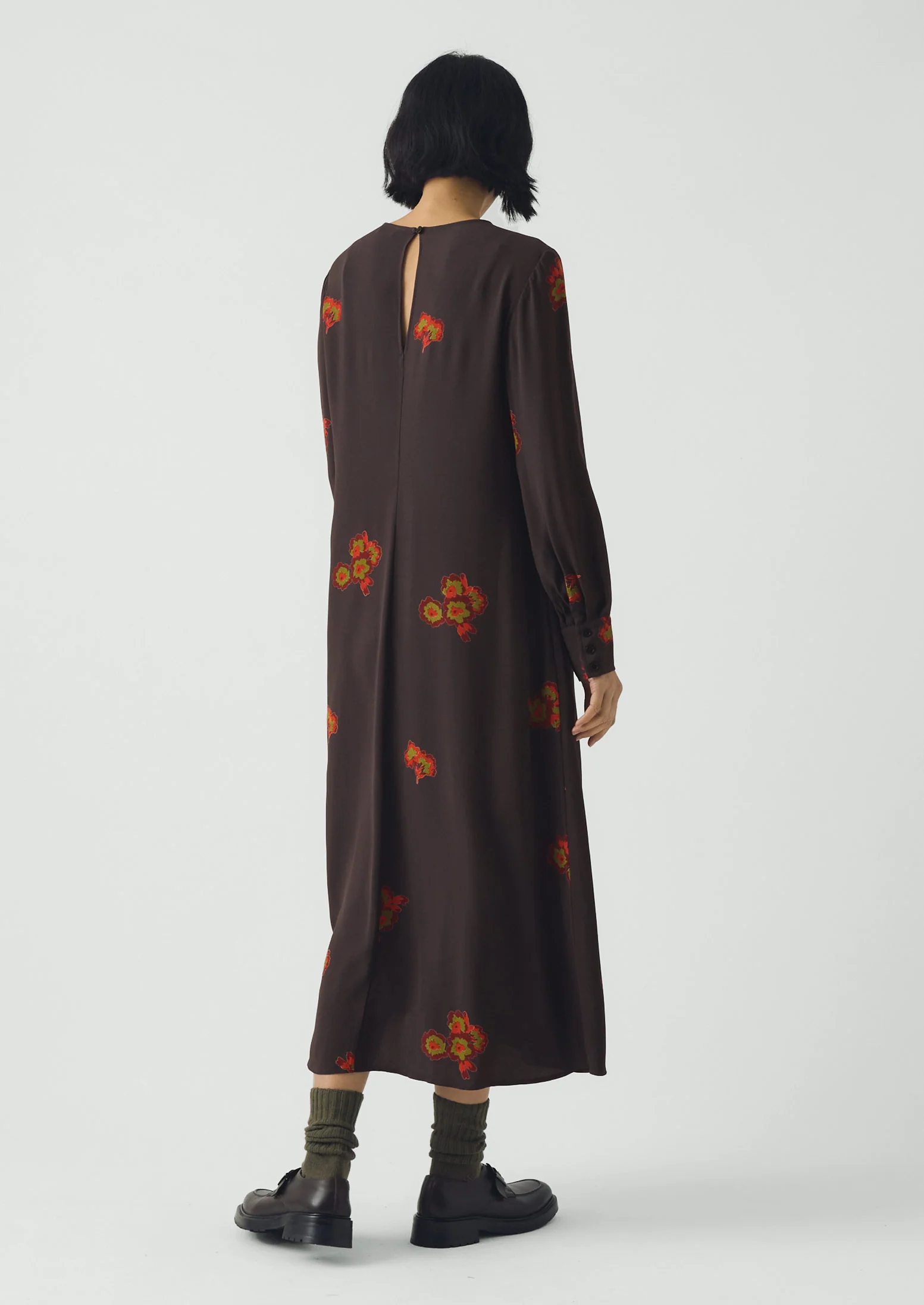 Vespertine Floral Print Column Dress | Slate - Image 5