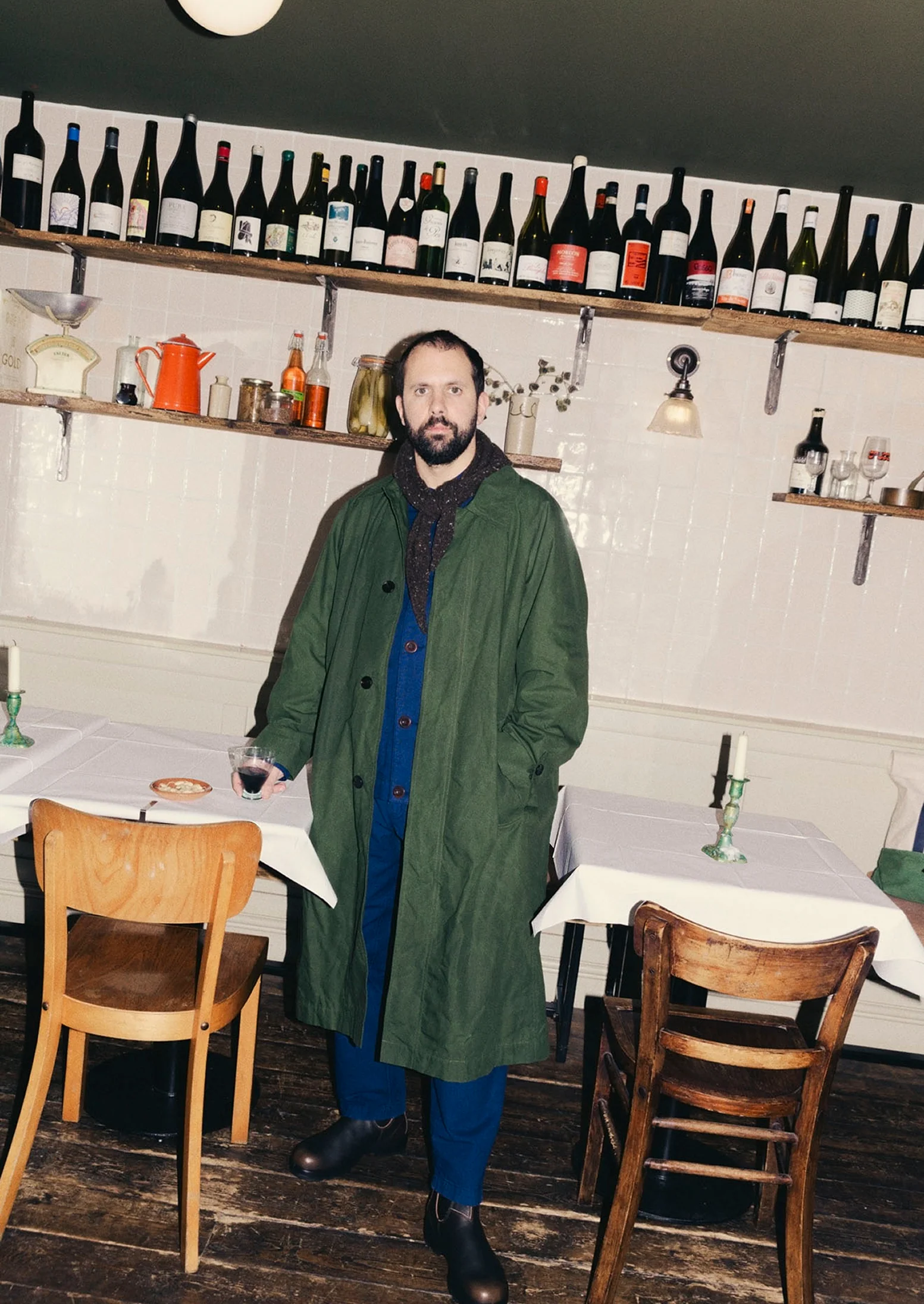 Waxed Cotton Trench Coat | Forest Green - Image 2