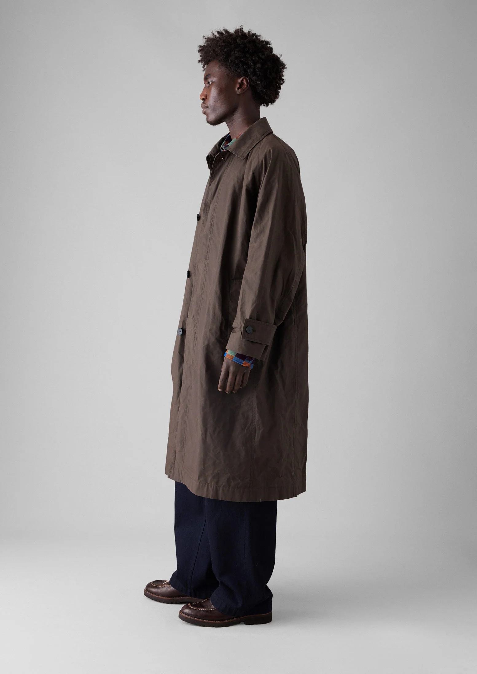 Waxed Cotton Trench Coat | Rye - Image 5