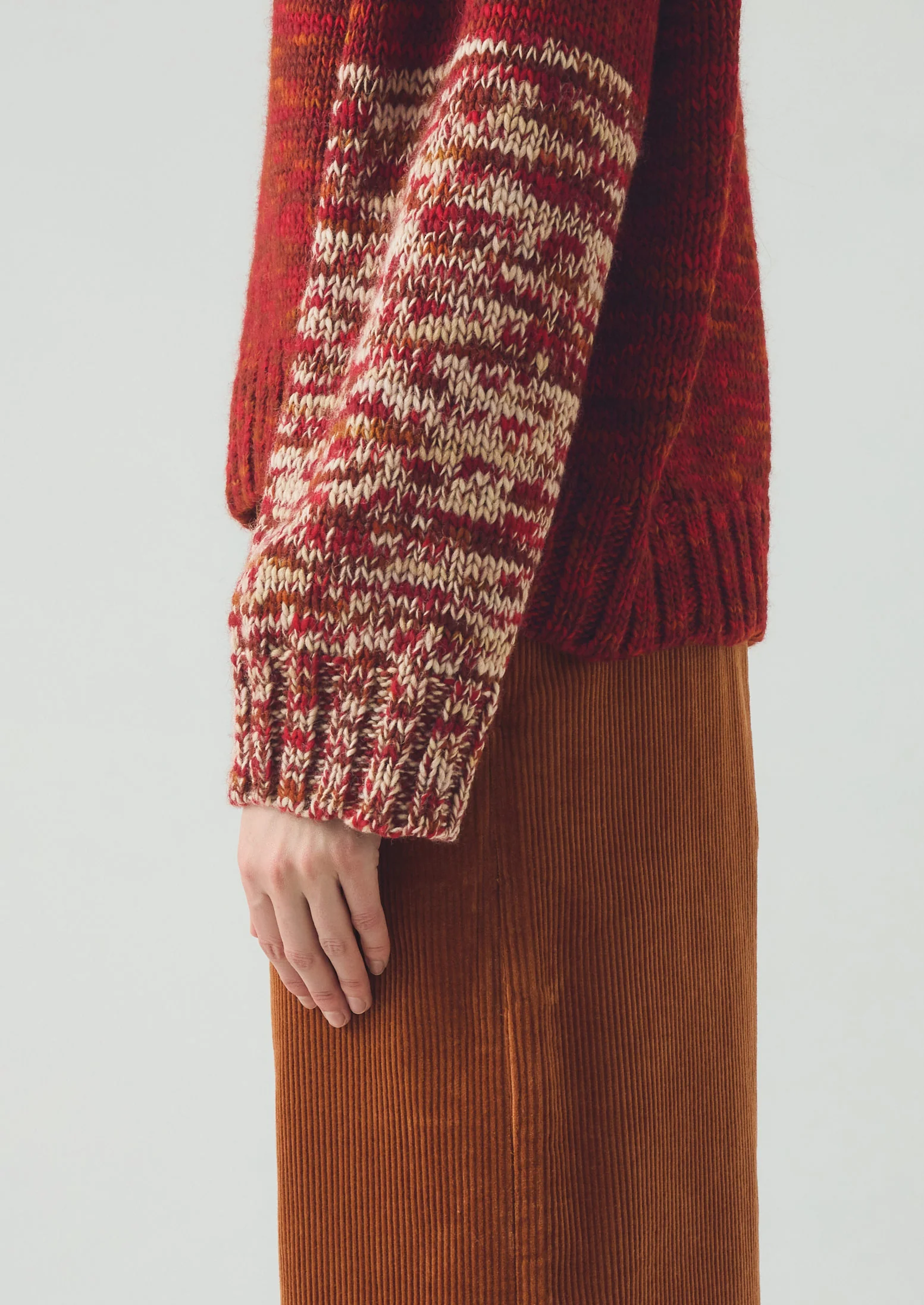 Wide Leg Organic Cord Trousers | Burnt Sienna - Image 4
