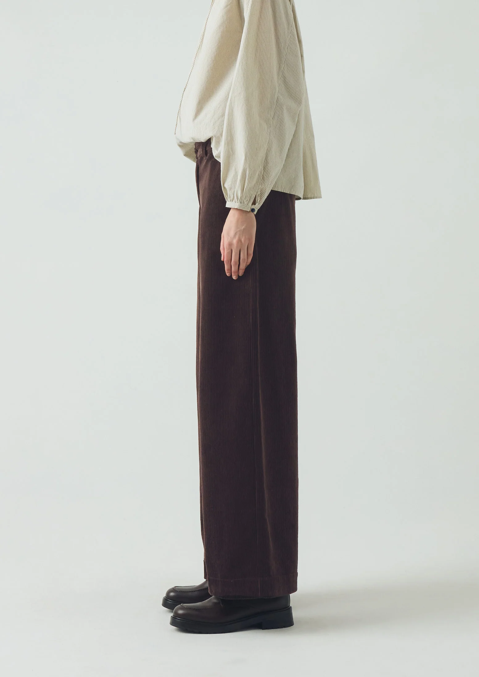 Wide Leg Organic Cord Trousers | Java - Image 3