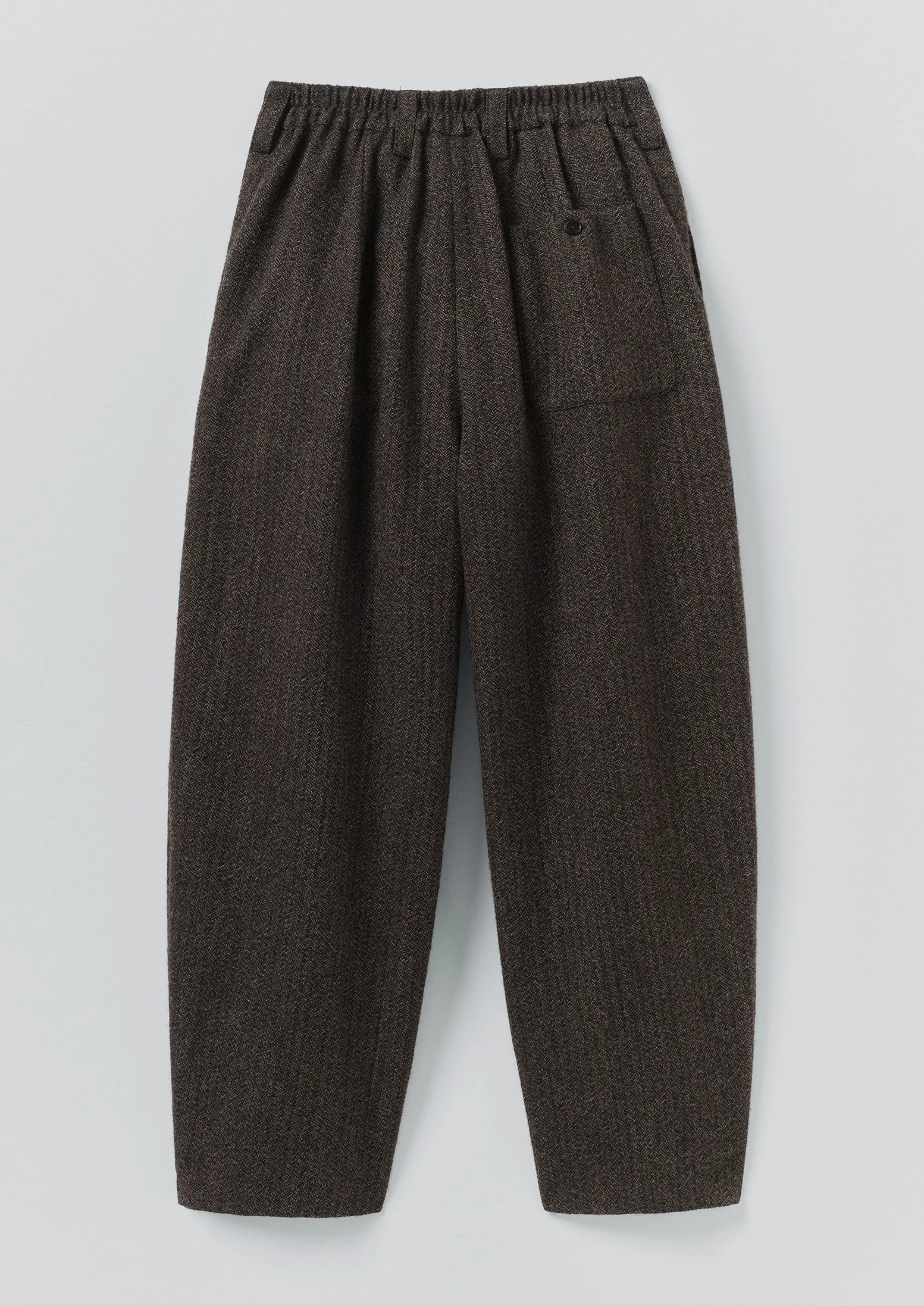 Wool Broken Herringbone Pleat Trousers | Charcoal Mouline - Image 9