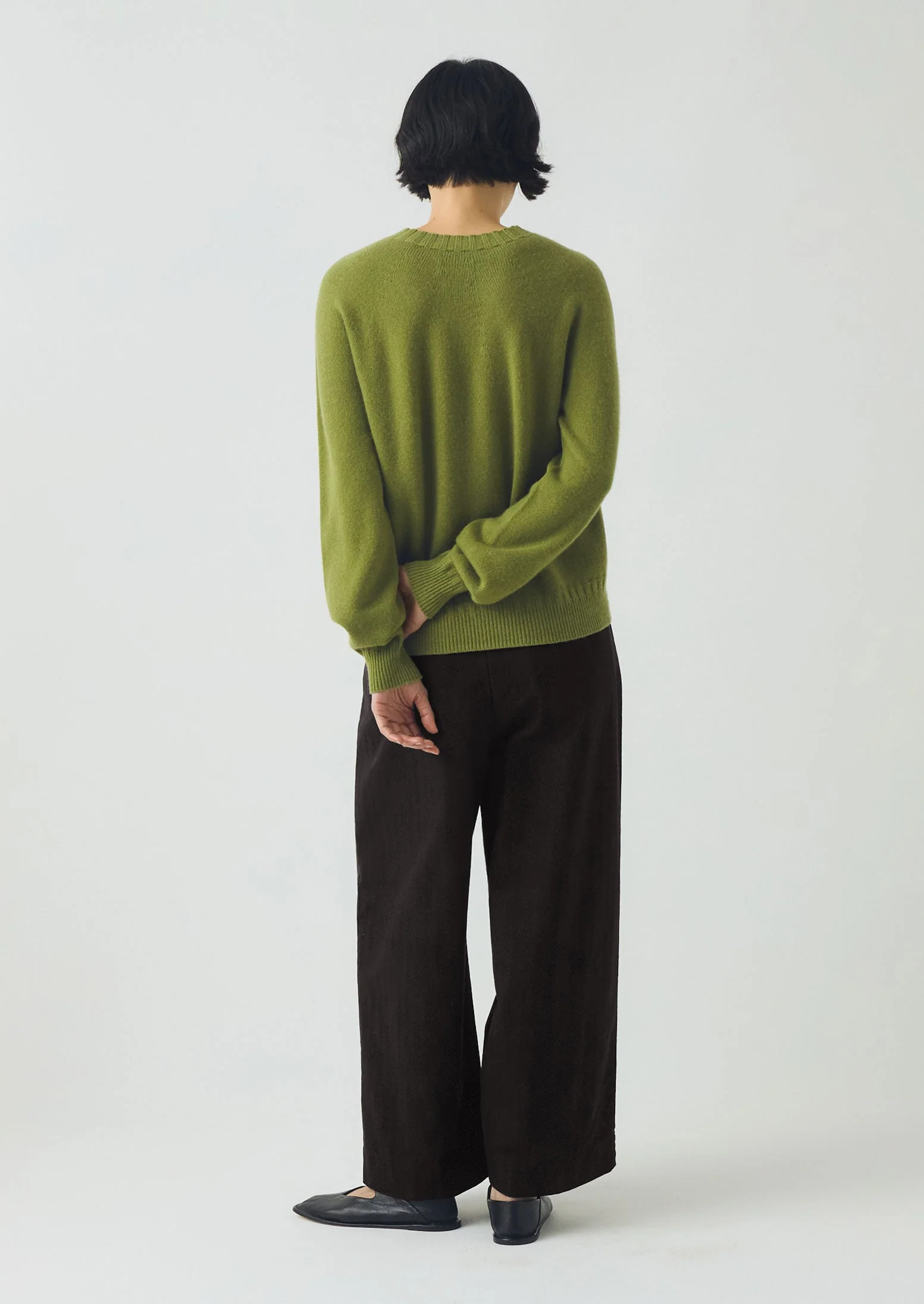 Wool Cashmere Crew Neck Sweater | Soft Green - Image 4
