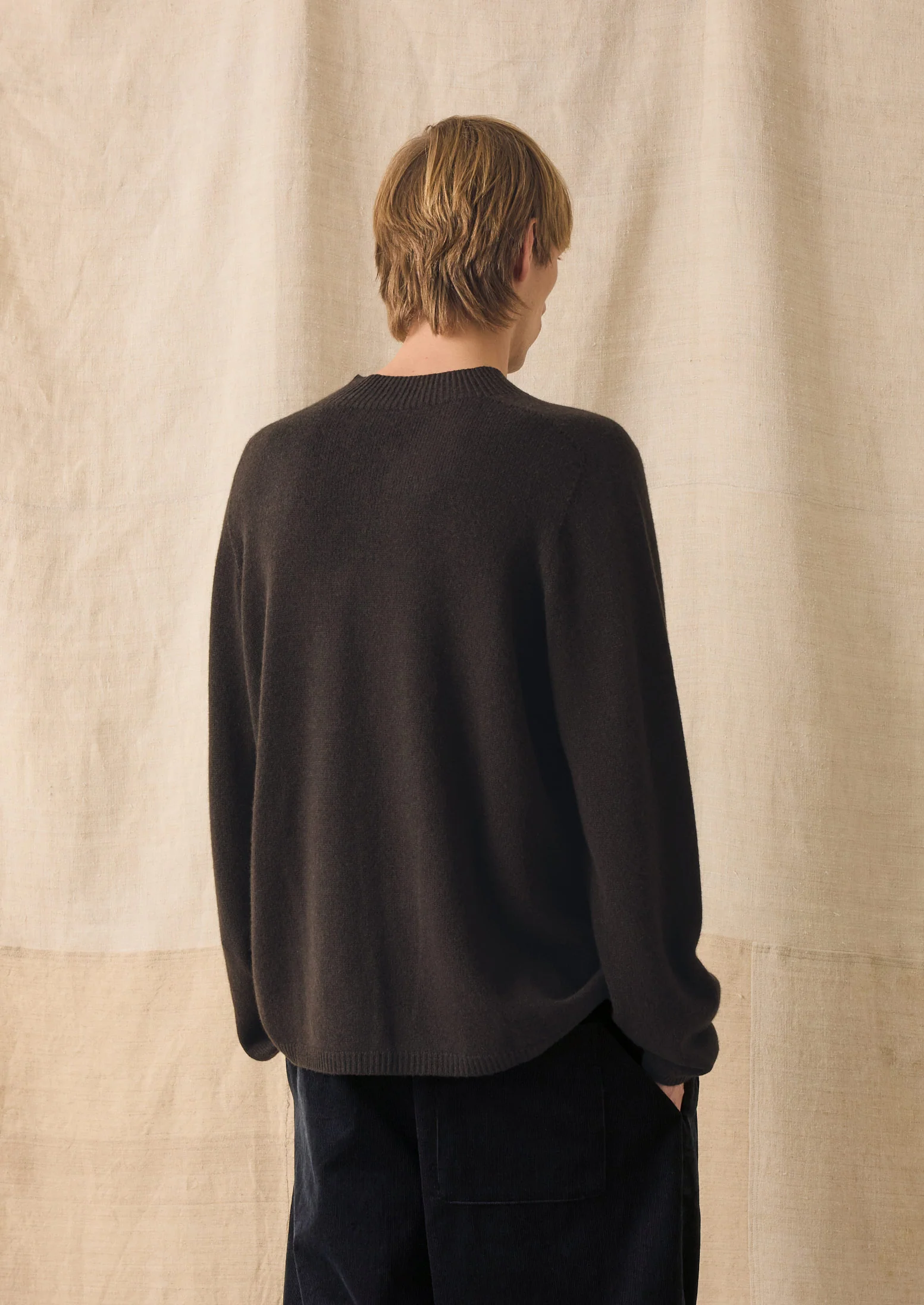 Wool Cashmere High Neck Sweater | Brown Umber - Image 5