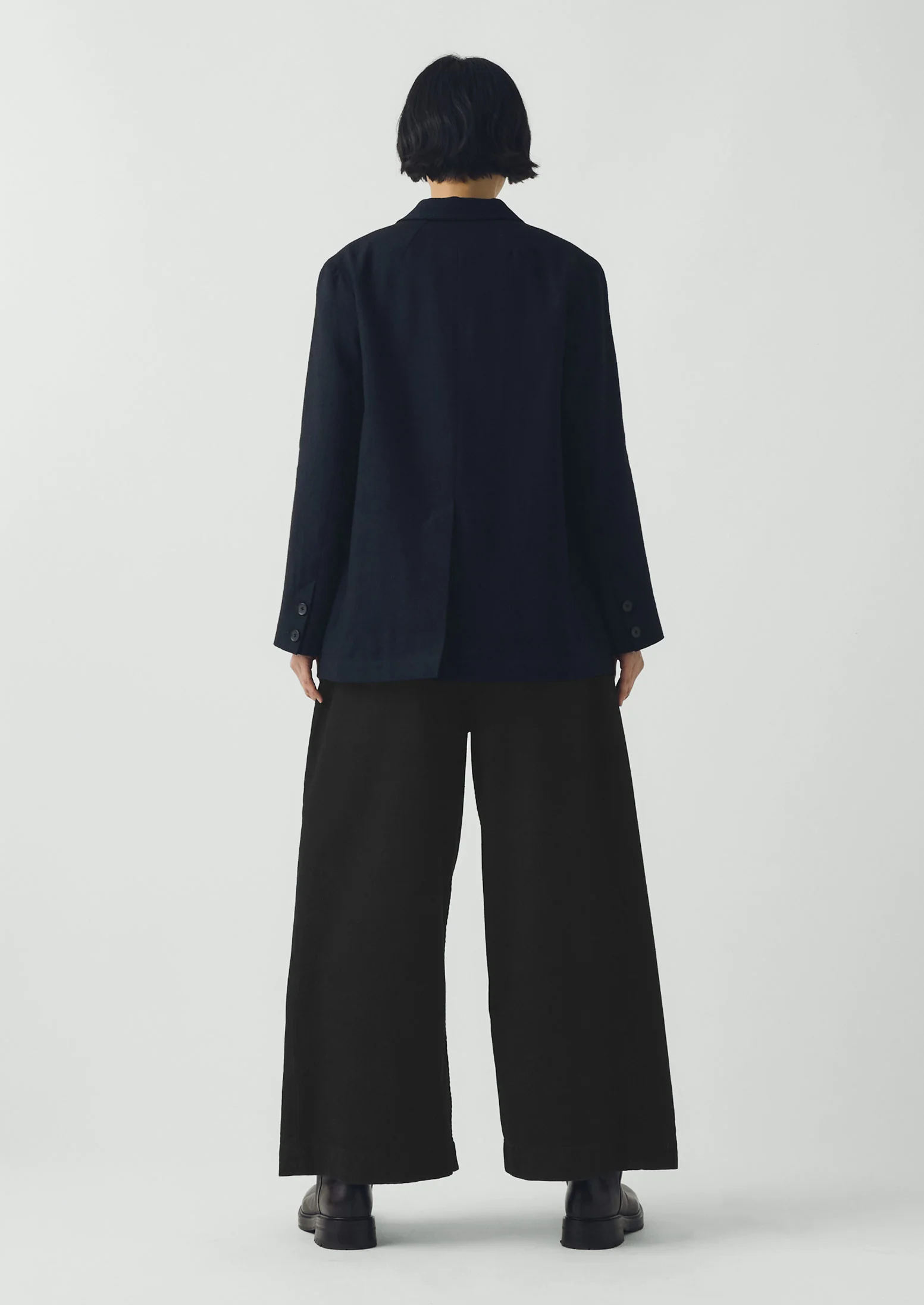 Wool Linen Double Breasted Jacket | Black Indigo - Image 5
