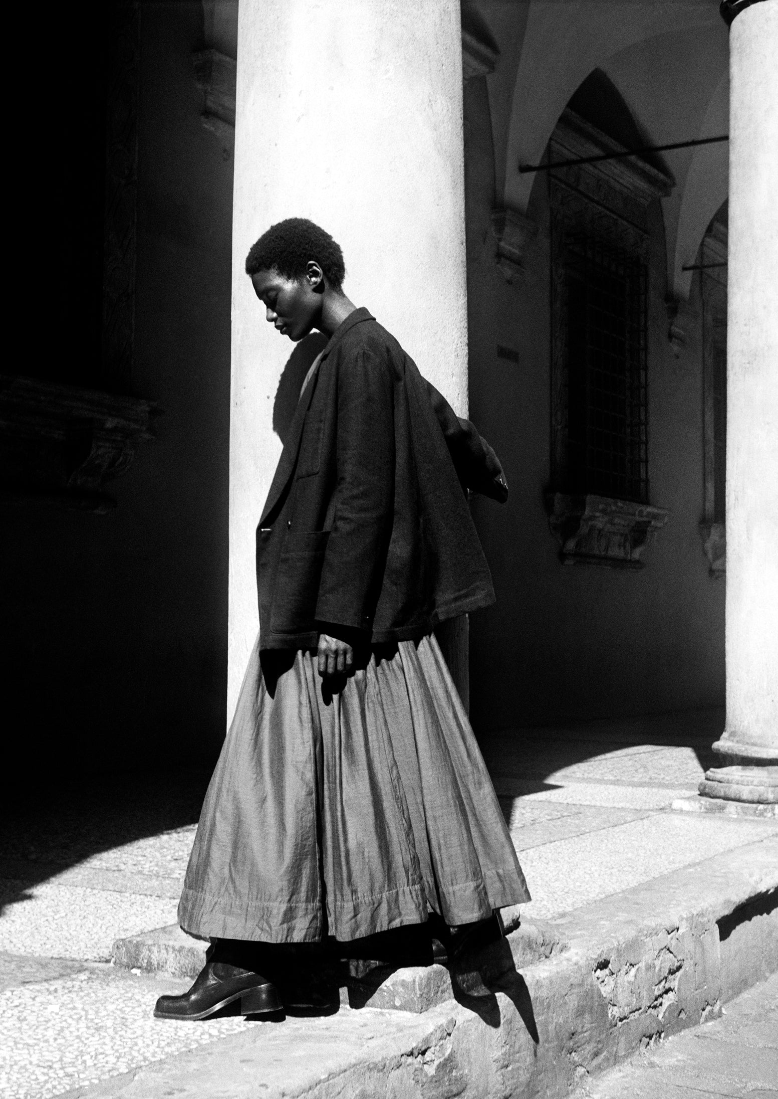 Wool Linen Double Breasted Jacket | Black Indigo - Image 8